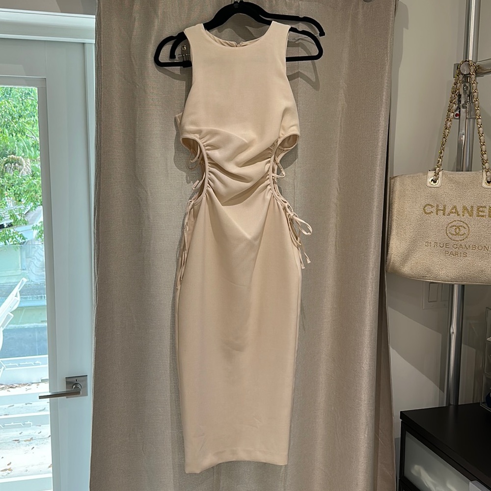 Zara cream cutout dress XS